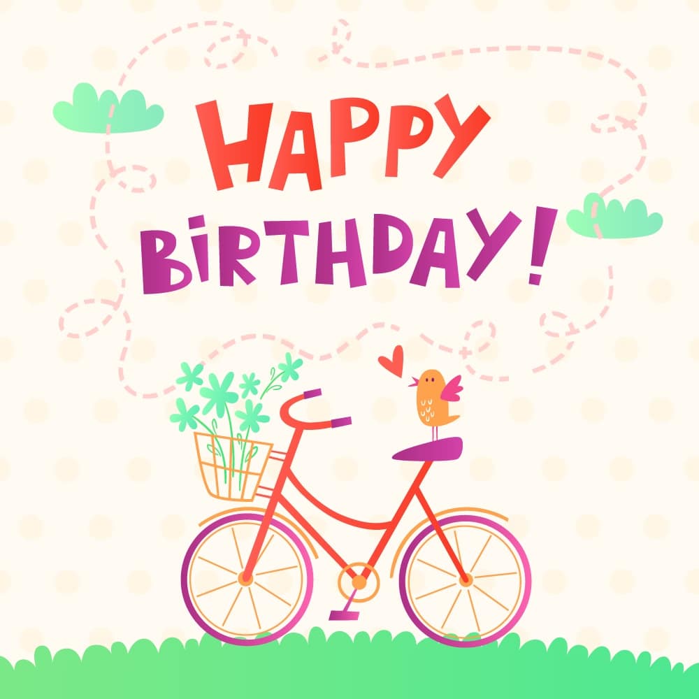 Happy Birthday Bike Graphic