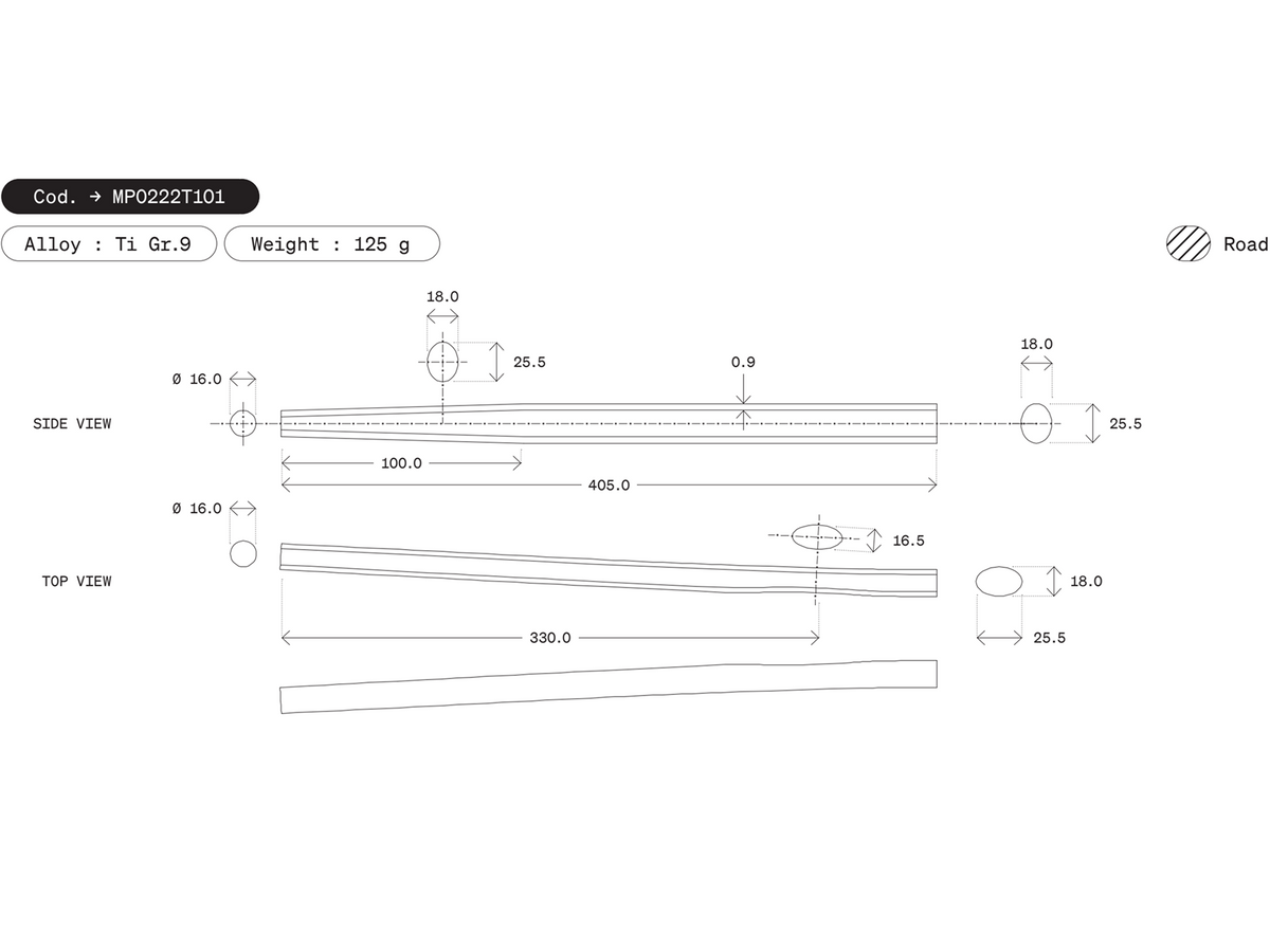 Dedacciai Titanium Chain Stay, 22.2 x 405