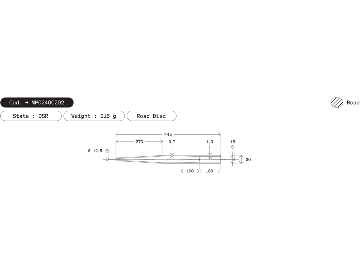 Dedacciai Chain Stay, 24.0 x 445