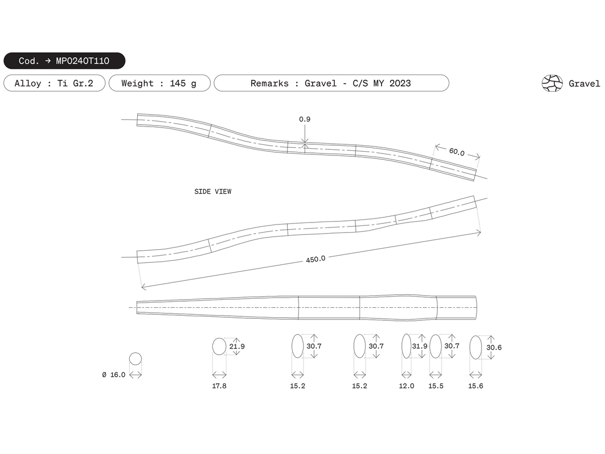 Dedacciai Titanium Chain Stay, 24.0 x 450 - Gravel