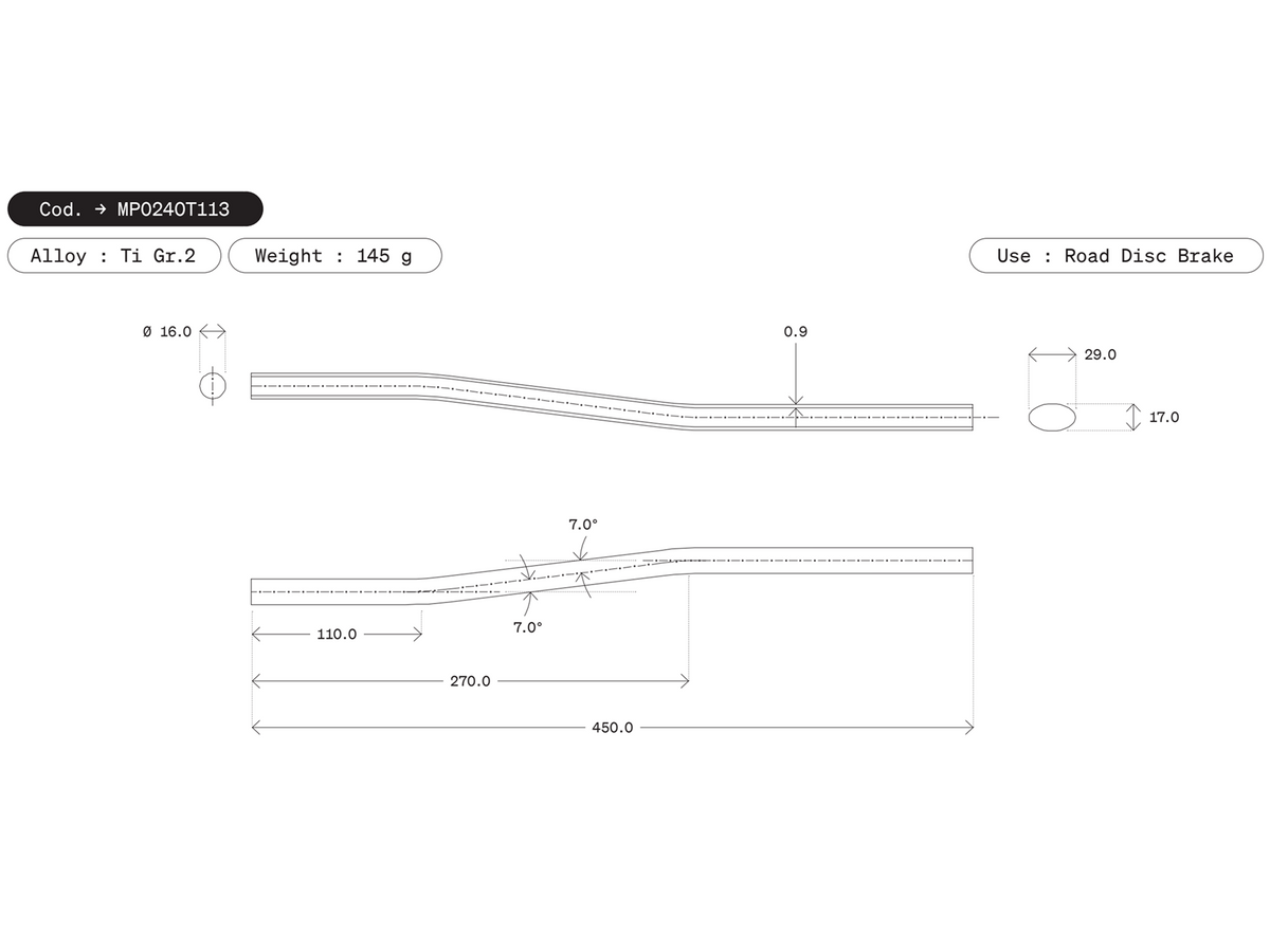 Dedacciai Titanium Chain Stay, 24.0 x 450 - Slalom