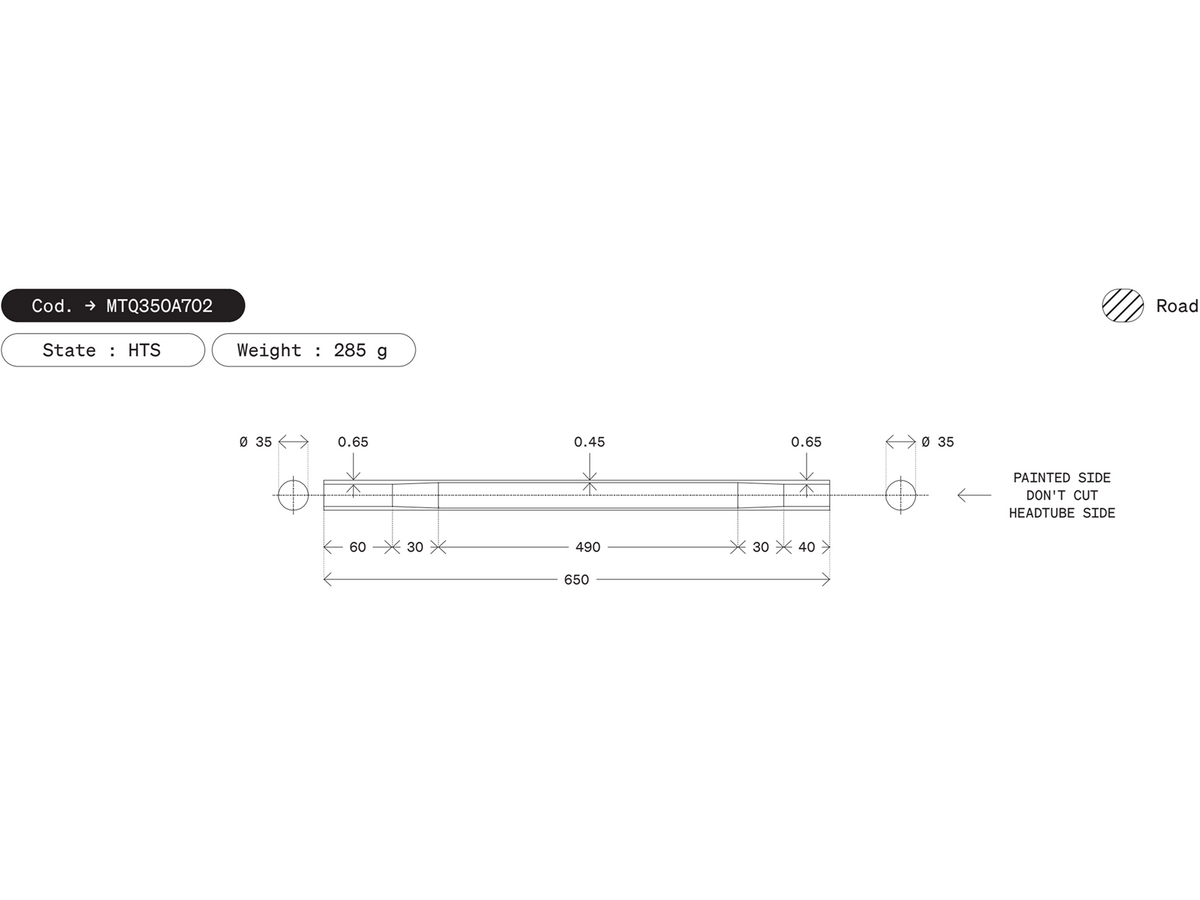 Dedacciai Down Tube, 35.0 x 650