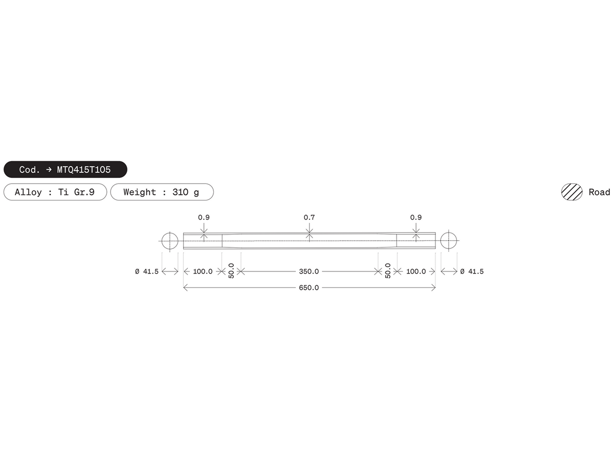 Dedacciai Titanium Down Tube, 41.5 x 650 - Round