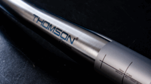 close up image of logo of Thomson Ti handlebar