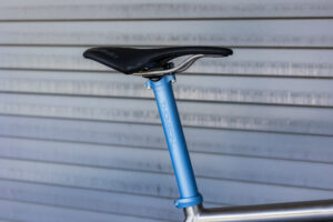 blue bike seatpost